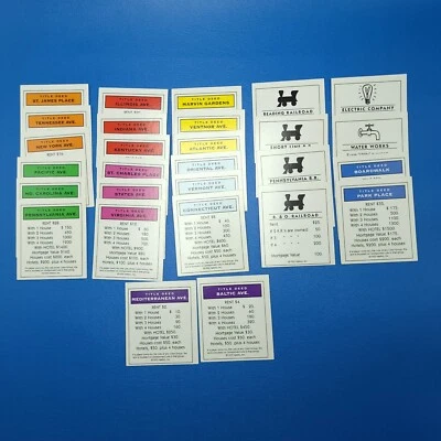 Juego completo de piezas de repuesto de cartas Monopoly Deluxe Foto 1 de 4