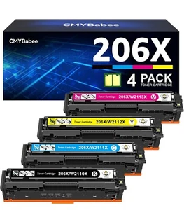 206X High-Yield Toner w/Chip, Compatible w/ HP, Sharp Prints, Set of 4 - NEW - Picture 1 of 17