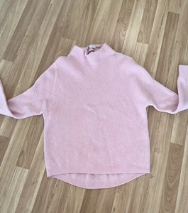 Alice + Olivia Caprice Oversized Cashmere Pink Turtleneck Sweater - Picture 1 of 6