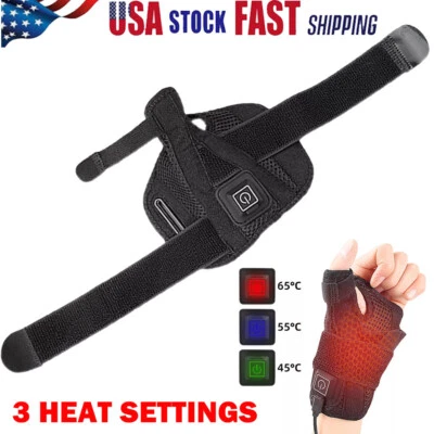 Almohadilla térmica para muñeca envoltura pulsera térmica soporte pulgar -3 ajustes de calor CALIENTE Foto 1 de 4
