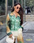 BNWT Zara Green Limited Edition Silk Printed shirt size xs