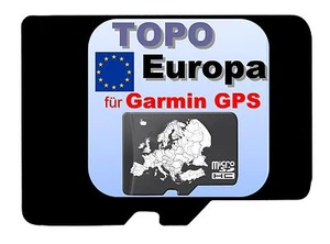 NEU - Europa Karte auf mSD für Garmin Geräte Navigation Navi mit HÖHENLINIEN - Bild 1 von 1
