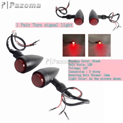 Luz de señal de giro de bala roja intermitente para Suzuki Harley Universal Foto 1 de 4