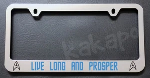 Live Long And Prosper Star Chrome License Plate Frame Trek  - Picture 1 of 2