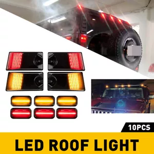 5x Amber + 5x Red Smoke LED Cab Roof Lights Marker For Hummer H2 SUT 2005-2009 - Picture 1 of 12