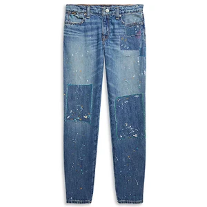 Polo Ralph Lauren Girls' Paint Print Astor Slim Boyfriend Jeans Size 6 - Picture 1 of 11