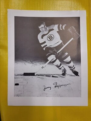 Vintage 1950s Boston Bruins hockey team issue photos JERRY TOPPAZZINI - Image 1 of 2