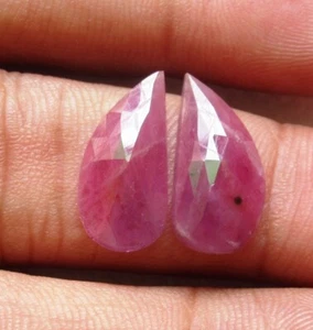 RUBY ROSE CUT FACETED FANCY SHAPE PAIR 10.20 CTS NATURAL LOOSE GEMSTONE E 4480 - Picture 1 of 3