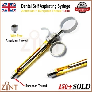Dentist Self Aspirating Syringe 1.8 ml Dental Cartridge Anesthesia Injection New - Picture 1 of 4