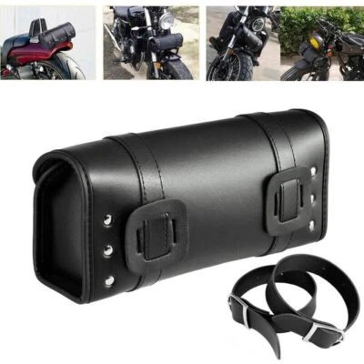 Fork Saddlebags Handlebar Tool Bag For Honda Shadow VT750 VT1100 VTX1300 1800C - Image 1 of 4