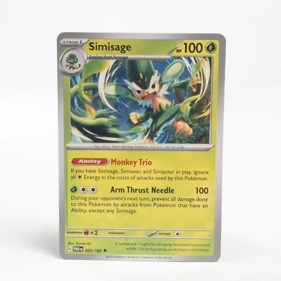 Simisage 005/182 Pokemon SV04: Paradox Rift Uncommon NM - Image 1 of 2