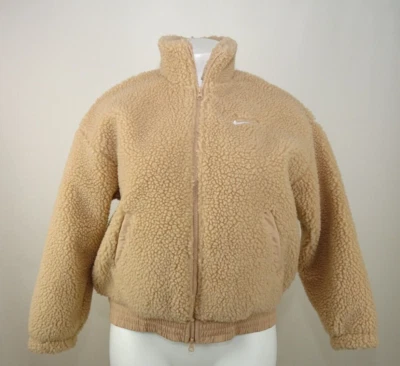 Nike DR5628-200# Sportswear Women's Hemp White Swoosh Plush Jacket Size L - Image 1 of 4