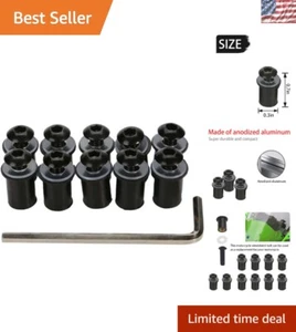 Corrosion-Resistant Motorcycle Windshield Bolts - 10PCS Hex Screw Set, Black - Picture 1 of 8