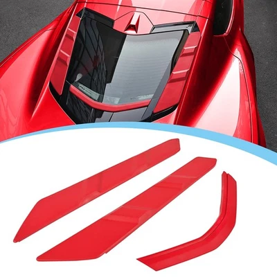 Red Rear Dry Bay Vent Blocks Wash Covers For Corvette C8 2020-2025 Coupe Models - Image 1 of 4
