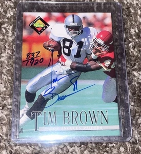 TIM BROWN 1996 PRO LINE LIVE CLASSIC AUTO RAIDERS HOF AUTOGRAPH #837/1920 - Picture 1 of 2
