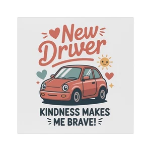 Auto Magnet - Neufahrer Geschenk, Freundlichkeit macht mutig, Motivationsauto, Fahrzeug - Bild 1 von 5