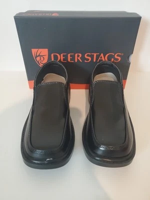 DEER STAGS Slip-on Loafer Boys Size 12w Brian Black HTEC Dress Shoes New In Box - Image 1 of 4