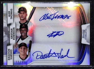 2020 Bowman Sterling Triple Autograph #BTA-TRV /25 - Robinson / Thomas / Varsho - Image 1 of 2