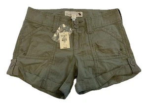 New Abercrombie Girl’s Olive Green Linen Shorts Size 12 NWT - Picture 1 of 9