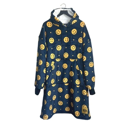 Big Blanket Co Company Hideout Hoodie Wearable Comfy Blanket Pullover Smile Face - Image 1 of 4