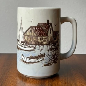Otagiri Tasse Vintage - Fischerboote, Segelboote Ozean Möwe Leuchtturm - Bild 1 von 6