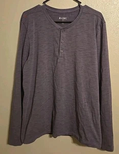 Rhone Shirt Herren X-Large Grau Henley Pima Baumwolle Stretch Training Oberteil Langarm - Bild 1 von 5