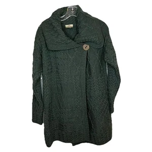Carraig Donn Dark Green Cardigan Sweater 100% Merino Wool. Women's XS Ireland - Picture 1 of 8