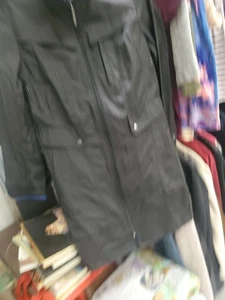 Cole Haan Womans Black Raincoat, Packable Hood, Size Small - Picture 1 of 5