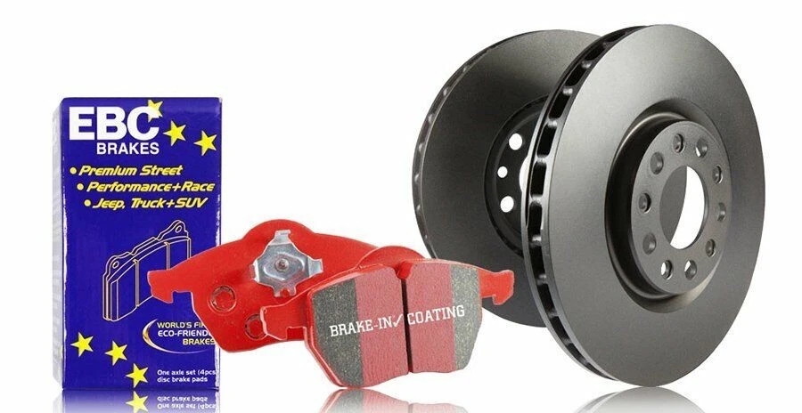 EBC Rear Rotor Brake Kit S12KR1486 for 2017 Fiat 500 with Red Stuff Brake Pads - Imagem 1 de 1