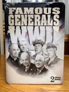 FAMOUS GENERALS OF WORLD WAR II 2 DVD SET IN A COLLECTIBLE TIN OVER 4 HRS. - Imagen 1 de 5
