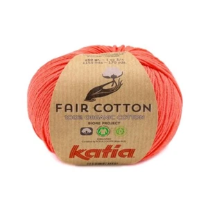 Katia Fair Cotton Coral #06 - 100% GOTS Organic Cotton 155m 50g Balls $11.00 - Picture 1 of 11