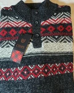 Chaps Men's Classic-Fit Textured Button Up Neckline Sweater - XXL - NWT - $70 - Picture 1 of 12