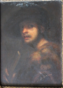 Tableau impressionniste ancien HSP Portrait de gentilhomme Emilia ACIERNO XIX-XX