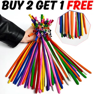 100 X Long Plain Balloons Latex Balons 260Q Twisting Modelling Long Balloons UK - Picture 1 of 16