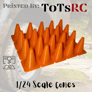 RC Car 1/24 1/28 1/32 Scale 20 Pack Rock Crawler Traffic Course Cones - Picture 1 of 8