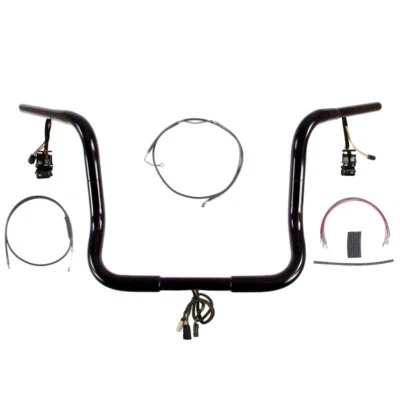 Kit de barra precableada 1 1/4" negra 14" Harley Street Glide 2008-2013 con radio con ABS Foto 1 de 4