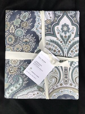 POTTERY BARN JORDANA FULL / QUEEN DUVET W/ 2 STANDARD SHAMS NWT BLUE - Image 1 of 4