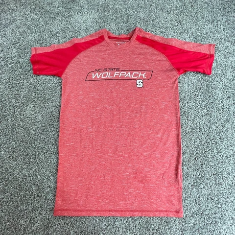 NC State Polo Shirt Adult Small Red White Wolfpack NCAA Champion Mens A10 Cover