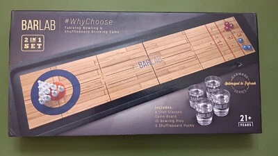 Barlab 2合1套装_桌面保龄球和洗牌饮酒游戏 — 第 1/4 张图片