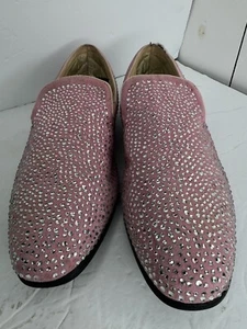 Men's Bolano Pink Rhinestone Sparkling Slip On Shoes. Size 10.5 - Picture 1 of 8