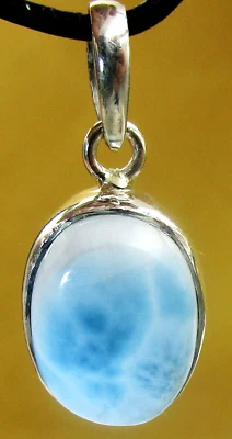 Larimar   Anhänger  in  925 Silber  gefasst    A-Qualität            Nr.1 - Bild 1 von 2