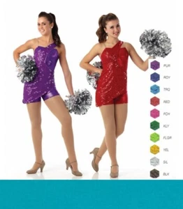 Disfraz de baile de tap jazz pequeño para niño TURQ Foil Unitard superposición de lentejuelas - Imagen 1 de 3