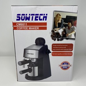 Sowtech CM6811 Coffee Espresso Maker 3.5 Bar 4 Cup Capacity w/ Milk Frother