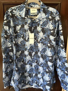 Skopes Shirt SS2320 Blue floral Slim Fit. Large - Picture 1 of 2