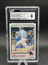 2022 Topps Heritage Minor League Real One ROA-KM Kyle Manzardo CGC 9 / 10 Auto