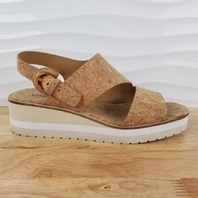 Sandalias Vince Shelby para mujer talla 8,5 marrón corcho superior cuña plataforma Foto 1 de 4