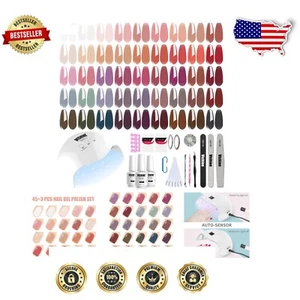 45 Color Gel Nail Polish & Quick-Drying LED Lamp - 21-Day Long Lasting Finish - Picture 1 of 11