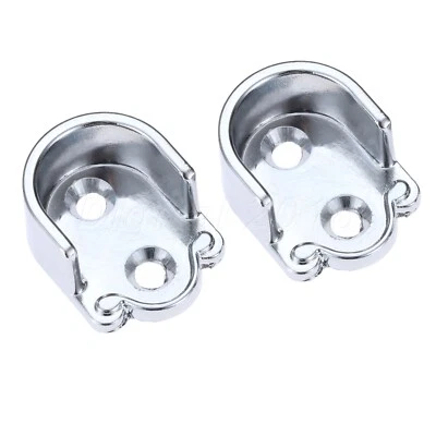 2pcs Wardrobe Hanging Clothes Pipe Holder Closet Rod Rail End Supports Bracket - Image 1 of 4