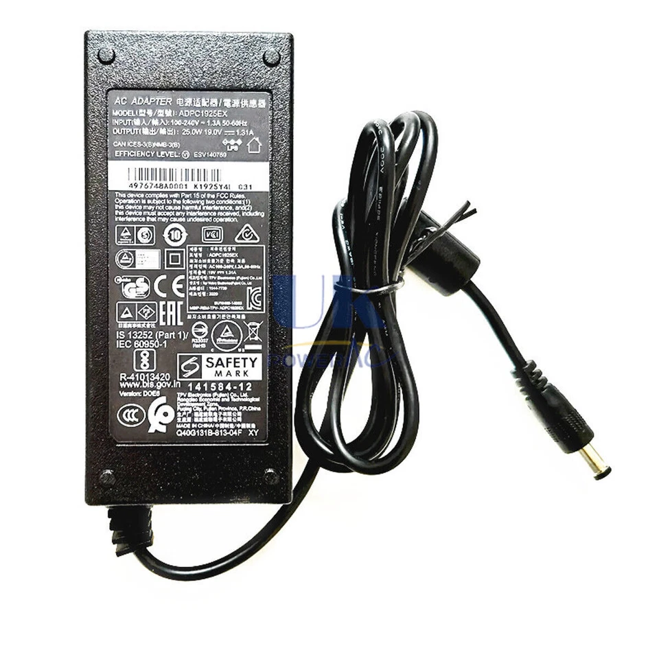 New Original AOC 19V 1.31A AC/DC Adapter&Cord for AOC 24B2XHM ADPC1925EX Monitor - Image 1 of 4