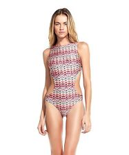 SOFIA BY ViX CHROMA AMELIE HIGH NECK OPEN BACK CHEEKY CUT ONE PIECE SWIMSUIT (M)